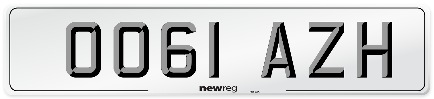 OO61 AZH Number Plate from New Reg
